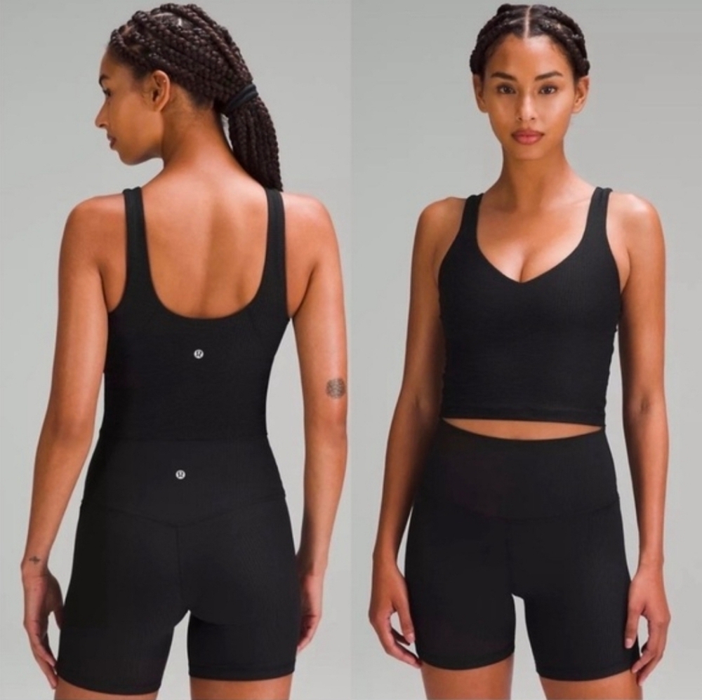 lululemon athletica V-Neck Black Tank Top